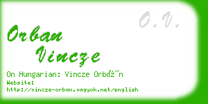 orban vincze business card